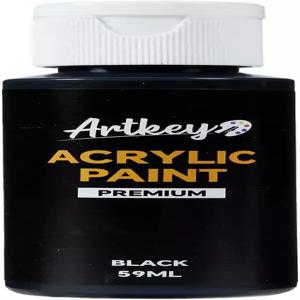 아트키 블랙 릴 페인트 캔버스용 예술가 페인팅 키트 패브릭 록 가죽 이스터 나무 세라믹 유리 공예 2/59ml