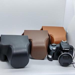 SX50 커버 캐논 파워샷 HS PU 가죽 케이스(어깨끈 포함)용 전신 보호 카메라 가방