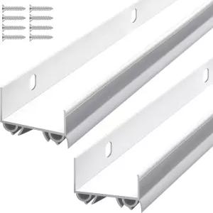 라인쉐이딩 2세트 도어 스윕 플라스틱 PVC 1 3/4인치 x 36인치 하단 외부 씰 스트립의 날씨 스트리핑