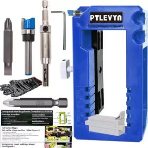 35인치 힌지 90 위치 맞춤용 도어 장착 템플릿 키트 파란색 1/4인치 및 5/8인치 두께 모르티스 오프너 포함