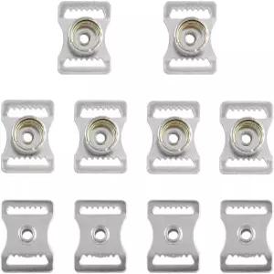 10팩 스포츠 헬멧 버클 스테인리스 스틸 턱 스트랩 스냅 수리 키트 유소년 축구 야구 하키 포수 15mm