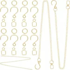 크리스털 프리즘 볼 펜던트 DIY 크리스마스 트리 장식 공예를 위한 클립 점프 링이 있는 1박스 스테인리스