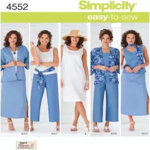 심플함 쉽게 꿰매기 쉬운 4552 여성용 스커트 바지 드레스 스카프 바느질 패턴 by Kan Z 사이즈 BB