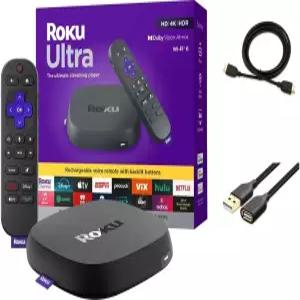 Roku 울트라 얼티밋 스트리밍 플레이어 TV용 4K 장치 돌비 비전 애트모스 HDR10 충전식 음성 리모컨 프로