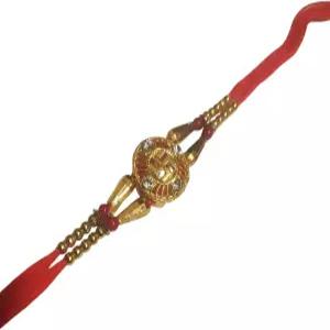 를 위한 라키 수제 스와스틱 디자인 선물 세트 바이야 전통 쿤단 꽃 빨간 구슬 실 진주 및 돌 장식