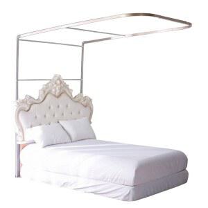 침대캐노피 레일 프레임 자형 거치대 회색 브래킷 병원 궁전 엔틱 블랙 프라이버시