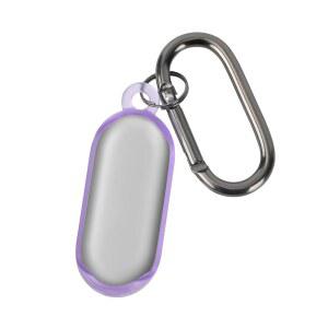 PLAUD 노트핀 AI 음성 녹음기용 케이스 커버 소프트 TPU 녹음기 휴대용 보호대 키링 키체인 및 남성용 카라비너 키트 (퍼플)