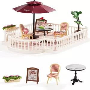 롤라이프 슈퍼 크리에이터 액세서리 시크 카페 테라스 작은 인형을 위한 집 빌딩 블록 청소년을 DIY