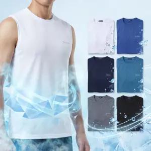 1+1 남성 스포츠 런닝 셔츠 쿨 메리야스 남성 기능성 나시 냉감 러닝 빅사이즈