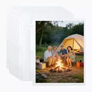 50개 스크랩북 리필 페이지 8.7x11 - 링 바인더 3개용 벌크 프로텍터 사진 앨범 투명 플라스틱 시트 가족