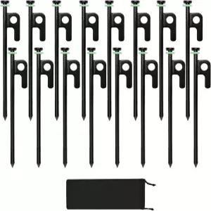 16개 텐트 스테이킹 8인치 헤비 듀티 보관 파우치 포함 단조 스틸 메탈 초원에서 사용되는 스노우필드