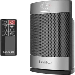 팁 스위치 차일드 락 온도 조절기 넓은 진동 타이머 리모컨 침실 사무실 거실용 12인치 1500W 실버 CD12951