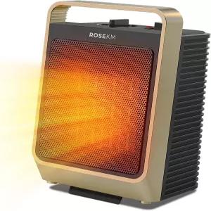 실내용 ROSEKM 스페이스 히터 온도 조절기가 장착된 1500W 휴대용 전기 3가지 난방 수준의 책상 아래 룸