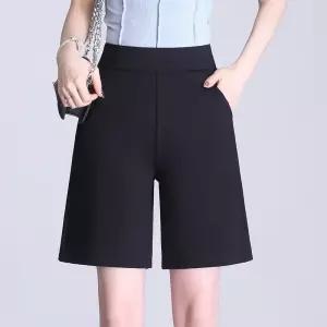 여성반바지 솔리드 와이드 슬림 3부 팬츠 심쿵해외구매