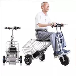소형 접이식 전기 자전거 경량 미니 세발 노인 시니어 장보기