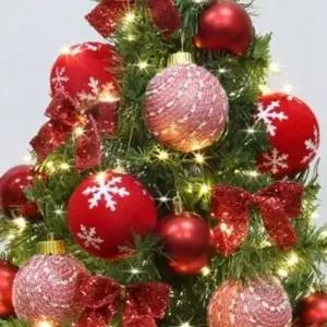 레드리본 크리스마스 장식 세트 데코레이션 크리스마스 트리 오너먼트 60cm