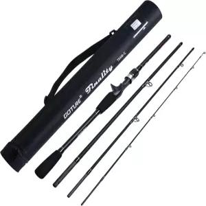 고투르 여행 낚싯대 케이스/가방이 있는 4개 주물/방적봉 소금물 송어 농어 월리 파이크용 초경량 낚시