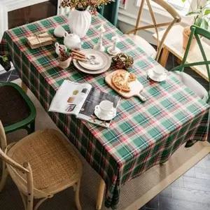 성탄절 크리스마스 식탁보 북유럽 체크 식탁보 테이블보 캠핑