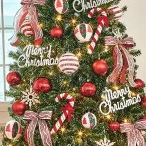 레드리본 크리스마스 장식 세트 화이트볼 트리 장식 세트 오너먼트 오브제