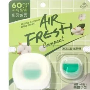 에어후레쉬 컴팩트 비치형 화장실용 방향제 본품 6ml + 리필 6ml 세트(에이프릴 코튼향),20세트