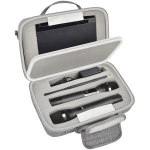 파티박스/무선 투 마이크 시스템용 ANKHOH 무선 케이스 듀얼 핸드헬드 마이크 리시버 및 액세서리용 DIY 폼이 있는 하드 페닉스 프로 /TONOR(그레이)과 호환 가능