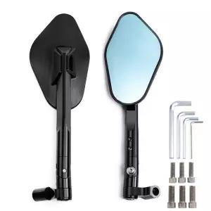 호환  범용 수정된 CNC 백미러 야마하 fz8 nmax wr 250 mt03 mt09 가와사키 z250 z800 er4n
