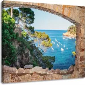 Woxfcart 오션 랜드스케이프 캔버스 월 아트 블루 네이처 바다 전망 장면 사진 농가 거실 홈 오피스 침실