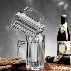유리 아크릴 맥주컵 가정용 머그잔 손잡이 있는 음료컵 우유 커피 주스 물컵 바웨어 홈파티 바용
