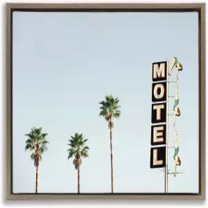 스투펠 인더스트리 다이빙 여성 모텔 간판 블랙 프레임 플로터 캔버스 월 아트 시시와 세브 디자인 17 x 21