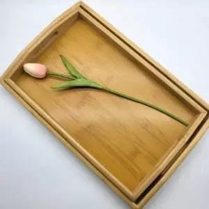 우드 식탁 원목 트레이 대나무 손잡이