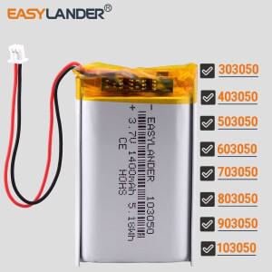 JST1.25mm 2핀 3.7V 503050 800mAh 리튬 리튬이온 폴리머 배터리
