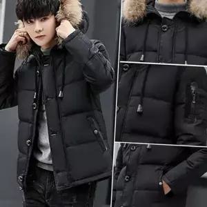 베이직 남자 겨울 아우터 캐주얼 남성 후드 패딩 학생 하프