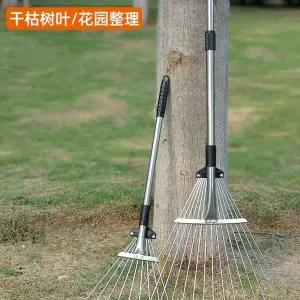 스테인리스 잔디 갈퀴 청소 정원 관리 나무잎 스텐 접이식 막대 조절 폭 도