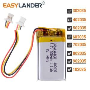 3.7V 250mAh 402035 리튬 폴리머 충전식 배터리 JST 1.25U 3핀