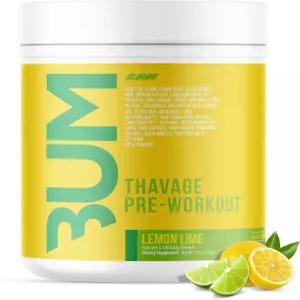 RAW 프리워크아웃 파우더 타바주 레몬 라임 - 크리스 범스테드 스포츠 영양 보충제 운동 수분 공급 정신