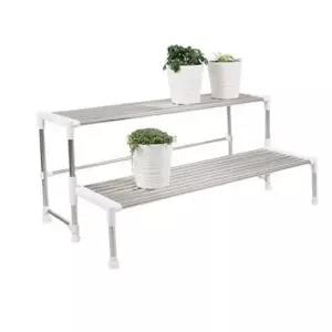 계단식 다육 실내 진열대 2단 선반 스텐 화분 정리대