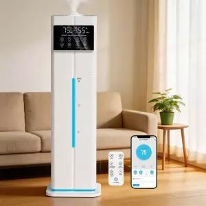 Zeova 9L/2.4Gal 스마트 쿨 미스트 탑 필 조용한 큰 방 550피트2 커버 앱 및 리모컨 60시간 런타임 7가지