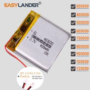JST1.0 2핀 703030 3.7V 500mAh 리튬 이온 폴리머 배터리 (리포