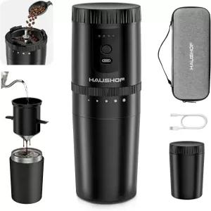 하우쇼프 휴대용 커피 메이커 캠핑 여행용 미니 그라인더가 있는 자동차 가정용 개인 무선