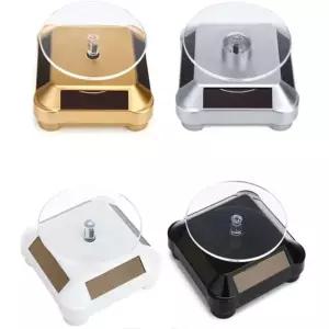 태양광 회전식 턴테이블 디자인된 솔라 주얼리 디스플레이 스탠드 시계 및 휴대폰 진열대 360도 자동 회전