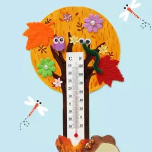 5인세트 가을 단풍나무 온도계 만들기 자연관찰 과학수업 날씨 초등 미술활동 행사용