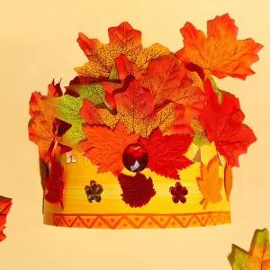 5인세트 단풍잎 왕관만들기 가을낙엽 계절수업 어린이집 자연관찰 야외수업 미술학습