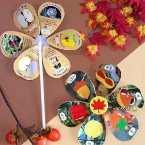 4인세트 가을 열매 바람개비 만들기 가을과일 자연관찰 생태수업 어린이집 미술학습