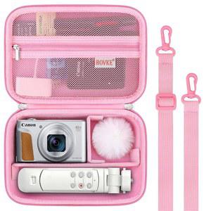 캐논 G7X 마크 III II 파워샷 SX740 SX730 소니 ZV-1 II /ZV-1F용 소형 4K 브이로그 디지털 카메라 여행용 보관 가방 삼각대 마이크 액세서리 핑크