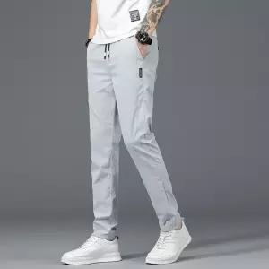 남성 여름 허리벤딩 아이스 속건 탄력성 일자핏 롱 팬츠 심쿵돌직구
