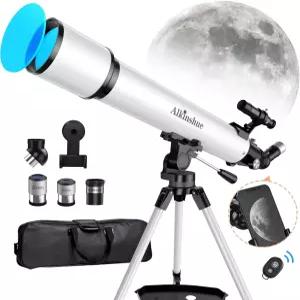 망원경 80mm 구경 - 배율 24-240배 천문학적 휴대용 굴절 삼각대 및 무선 제어 가방이 포함된 완전 다중