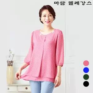 [마담엘레강스][마담엘레강스] 네크 핫픽스 도트 쉬폰 투인원 블라우스 K201BL06