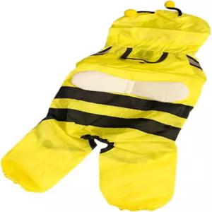 프레티줌 밝은 벌 모양의 강아지 레인코트 방수 후드 슬라이커 야외 날씨 보호를 위한 스타일리시한