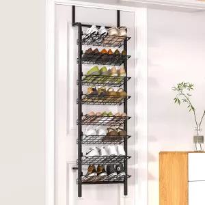 DTUQYX 오버 더 도어 신발 정리함 액세서리 옷장용 걸이용 8단 조절 가능한 신발장 67.52 L x 17.91 W 9.84
