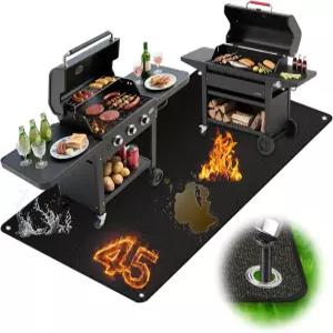 야외 그릴용 두꺼운 매트 양면 방화 바비큐 데크 프로텍터 보호를 위한 파이어 피트 패드 파티오 페이버